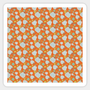 Fall Autumn pumpkins and leaves pattern Sticker